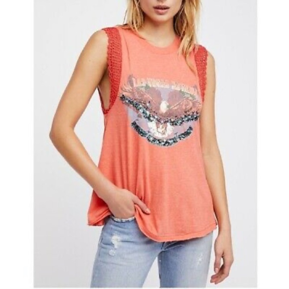 free people las vegas orange muscle tank